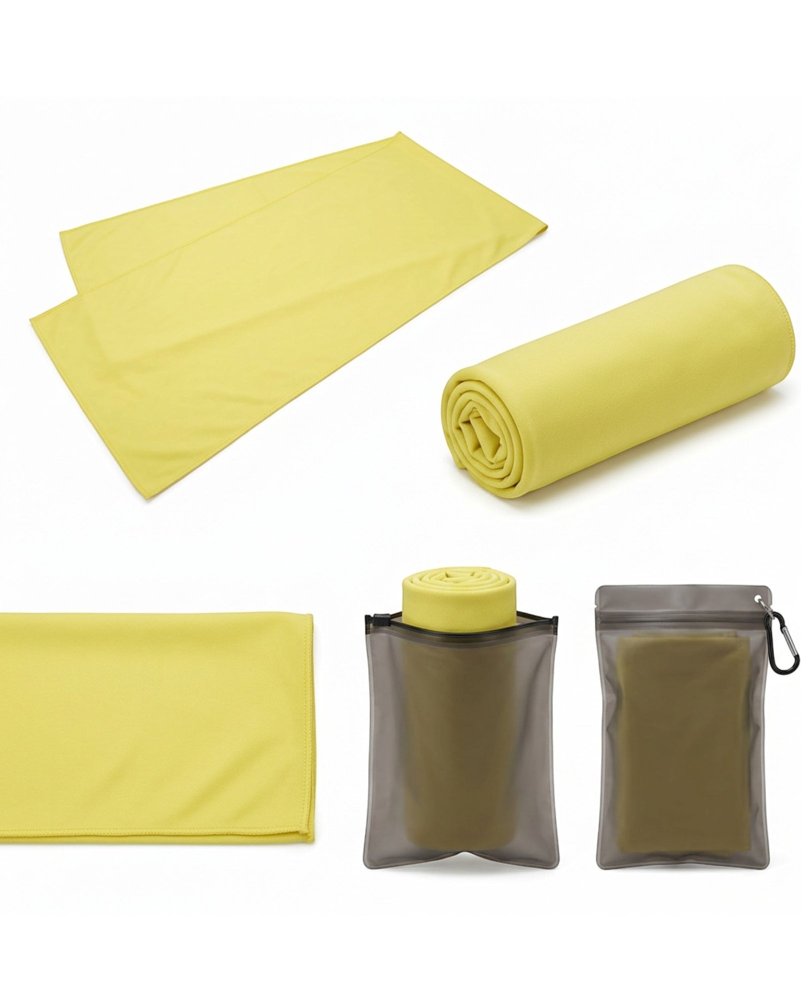 Kexle Cooling Workout Towel Lemon 12 x 42 in With Pouch