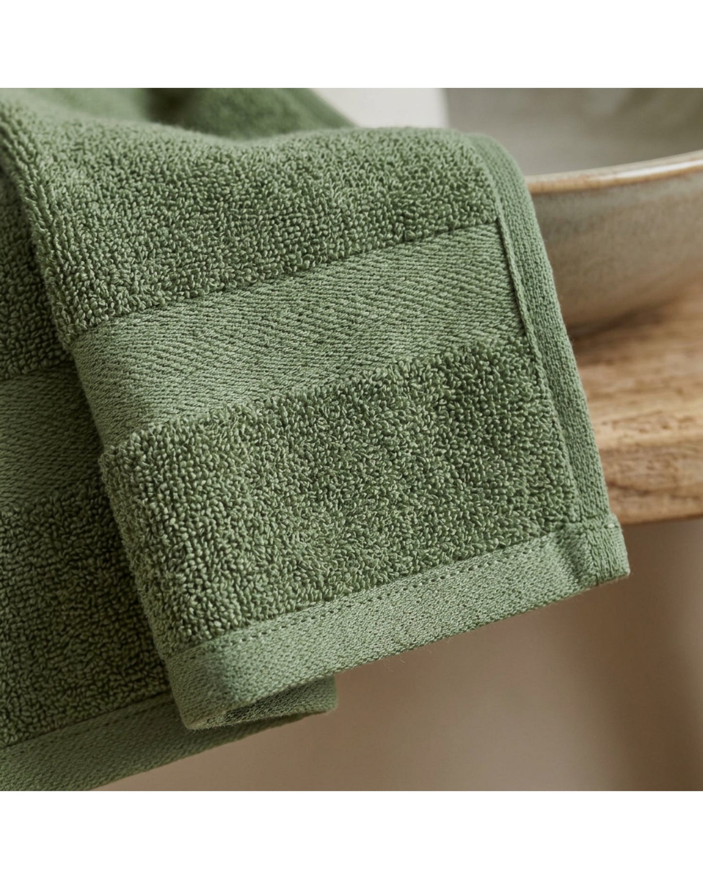 Kexle Cotton Terry Exercise Towel 72 x 38 cm Moss Green - Detail view