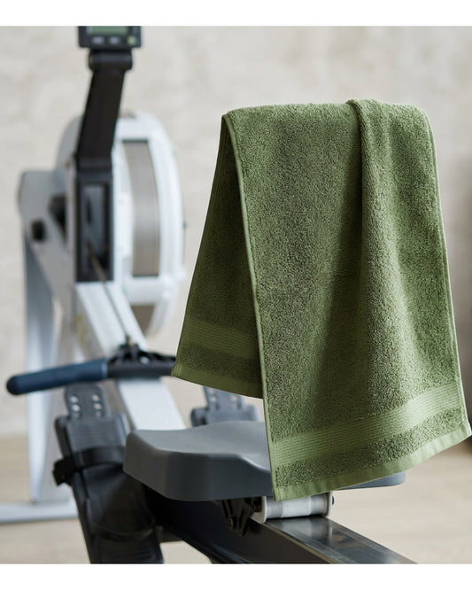 Kexle Cotton Terry Exercise Towel 72 x 38 cm Moss Green - Lifestyle view