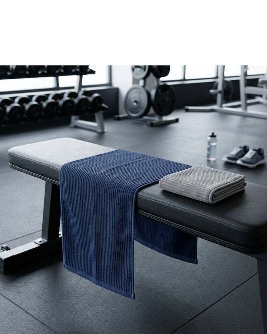 Kexle Long Training Bench Towel Navy 18 x 48 in 2 Pack