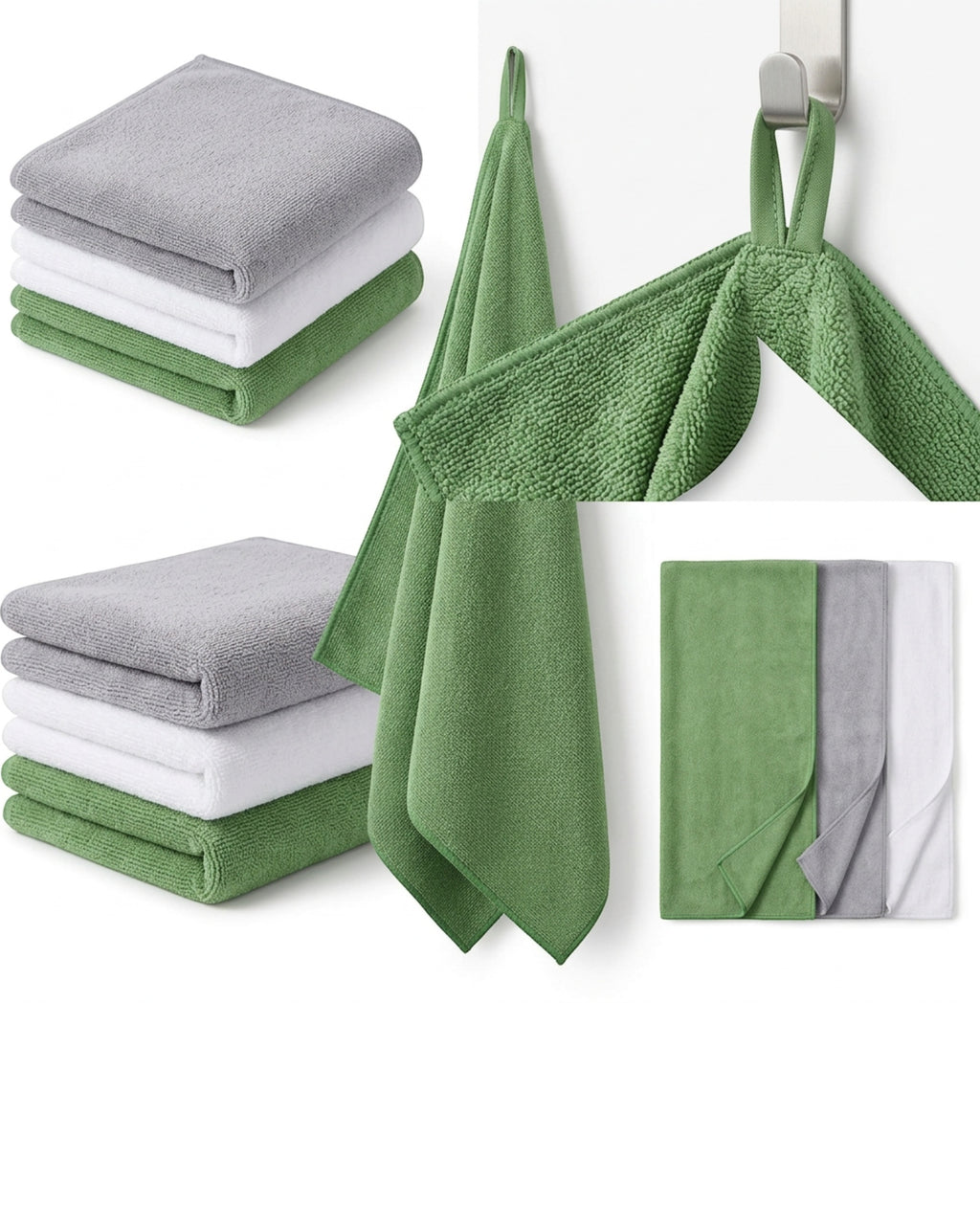 Kexle Quick-Dry Running Towel Fern 14 x 30 in 3 Pack